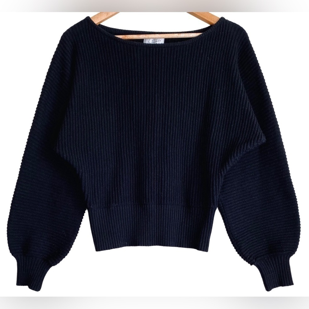 L’Academie Revolve Preppy Casual Ribbed Baggy Balloon Sleeves Pullover Sweater M